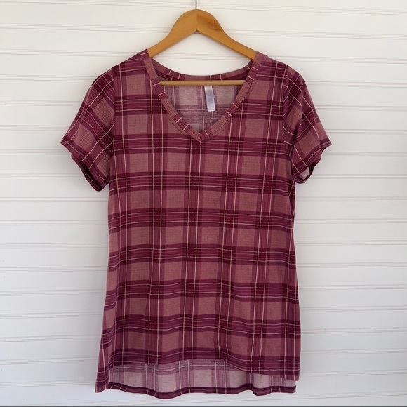 Short sleeve plaid tunic top Size Medium - Picture 1 of 7